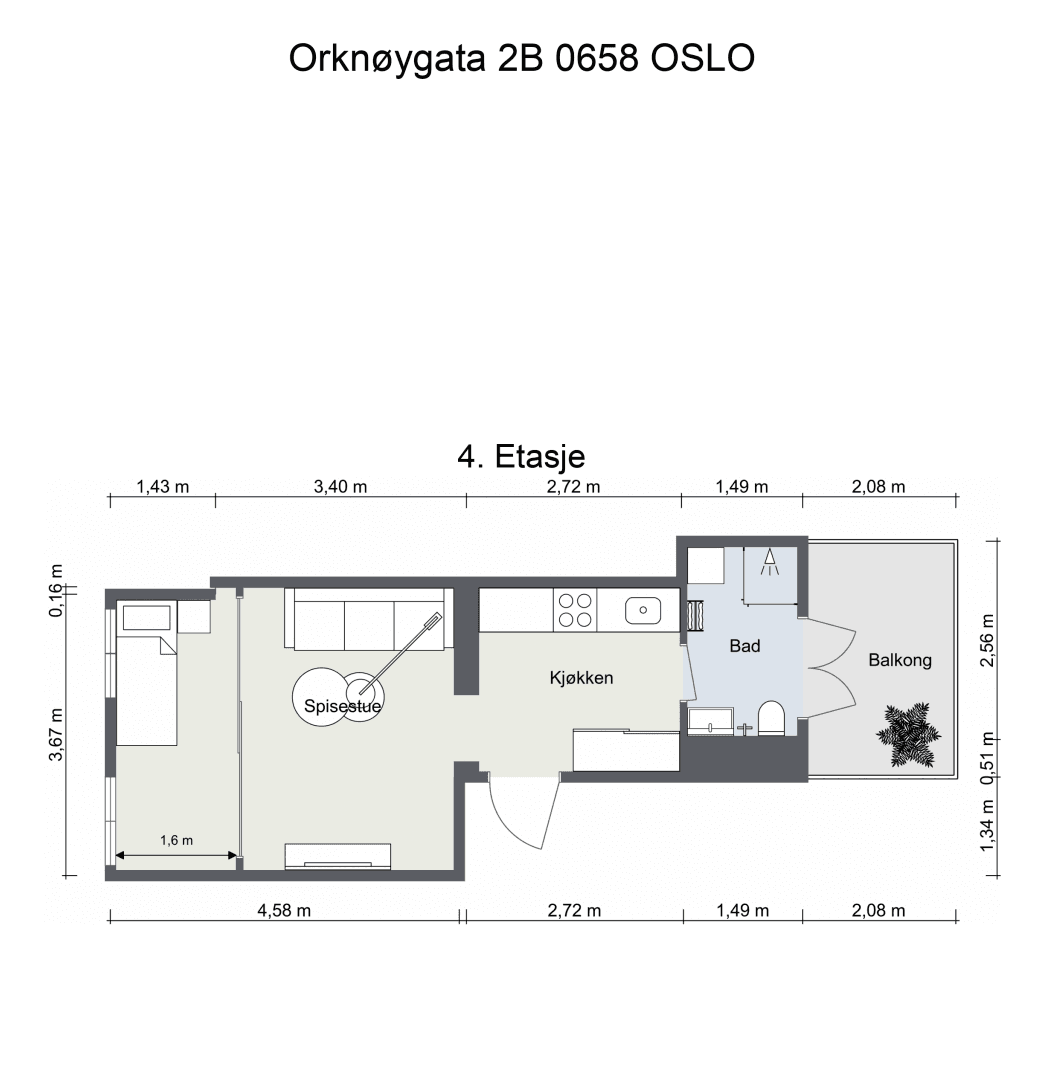 I tillegg disponerer boligen en bod på ca 4m2