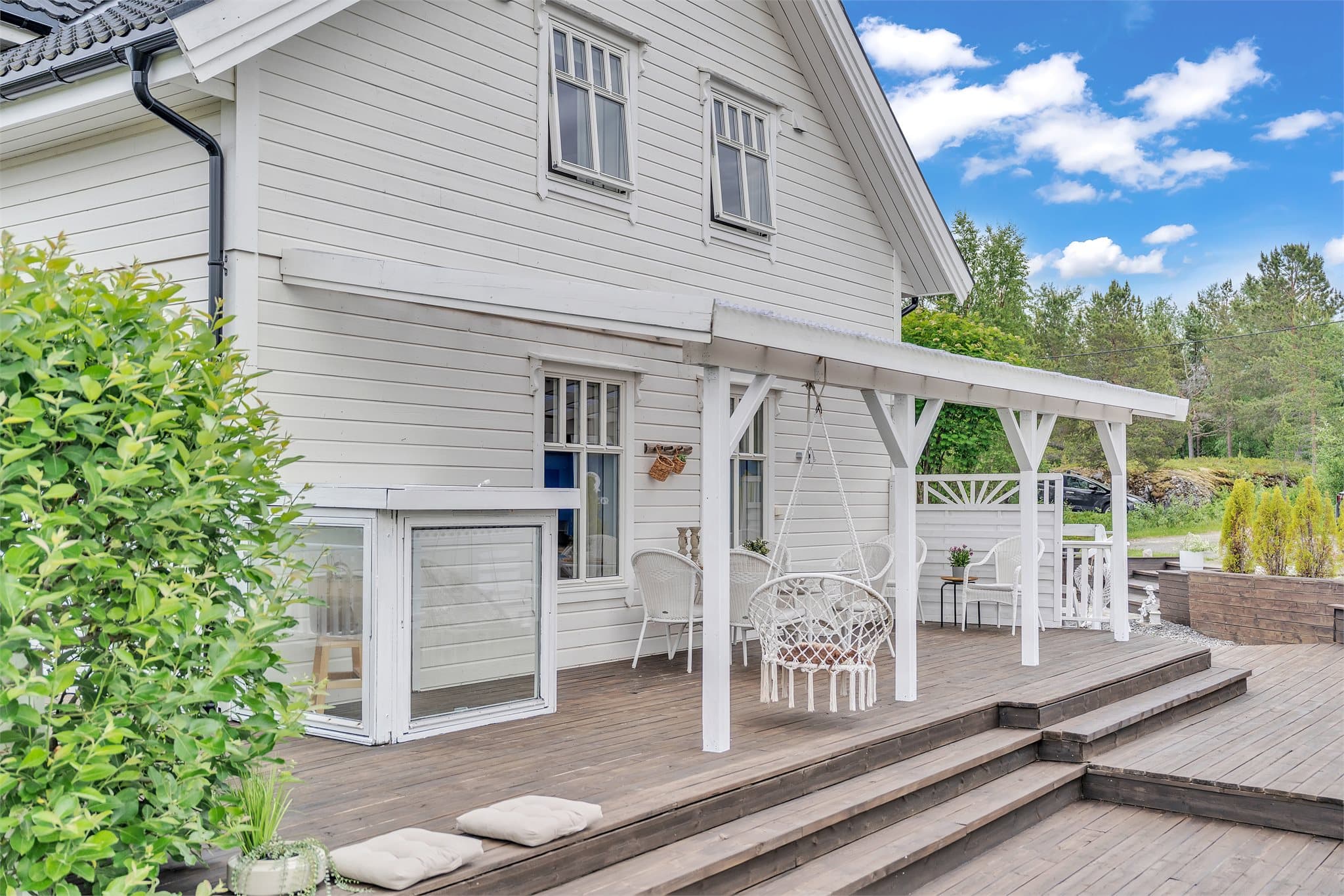 Eneboligen har et samlet terrasse- og balkongareal på 70 m².