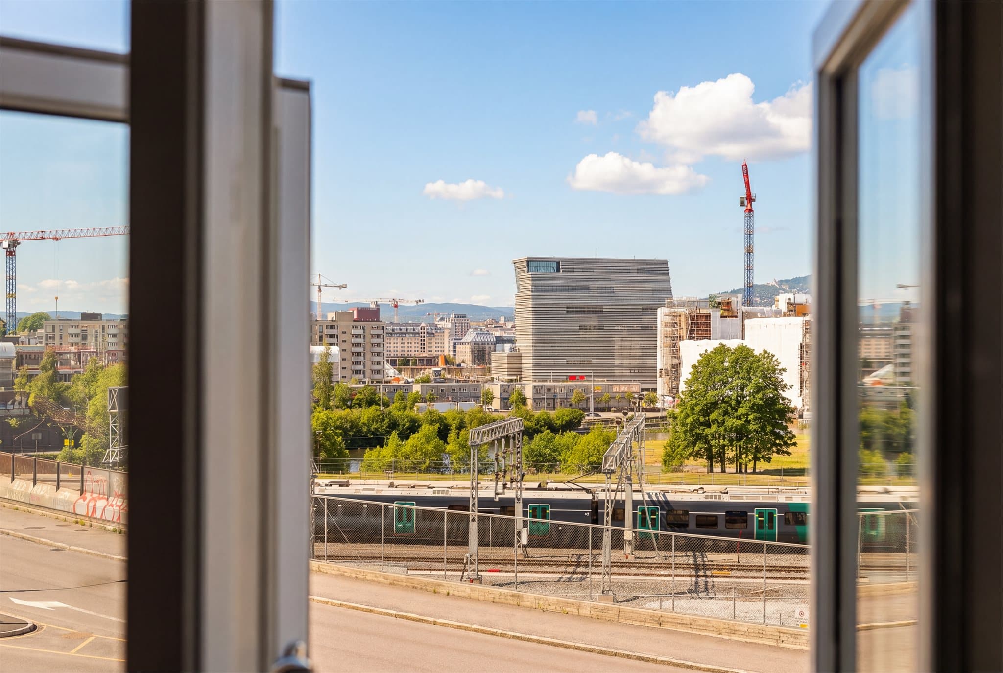 Vakker utsikt mot byen.