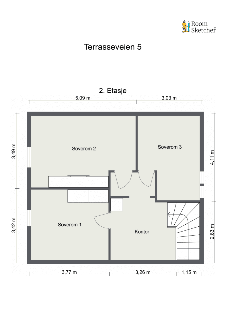 Plantegning 2. etasje.