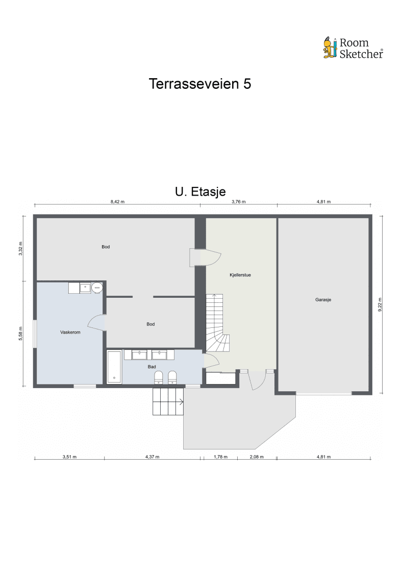 Plantegning underetasje.