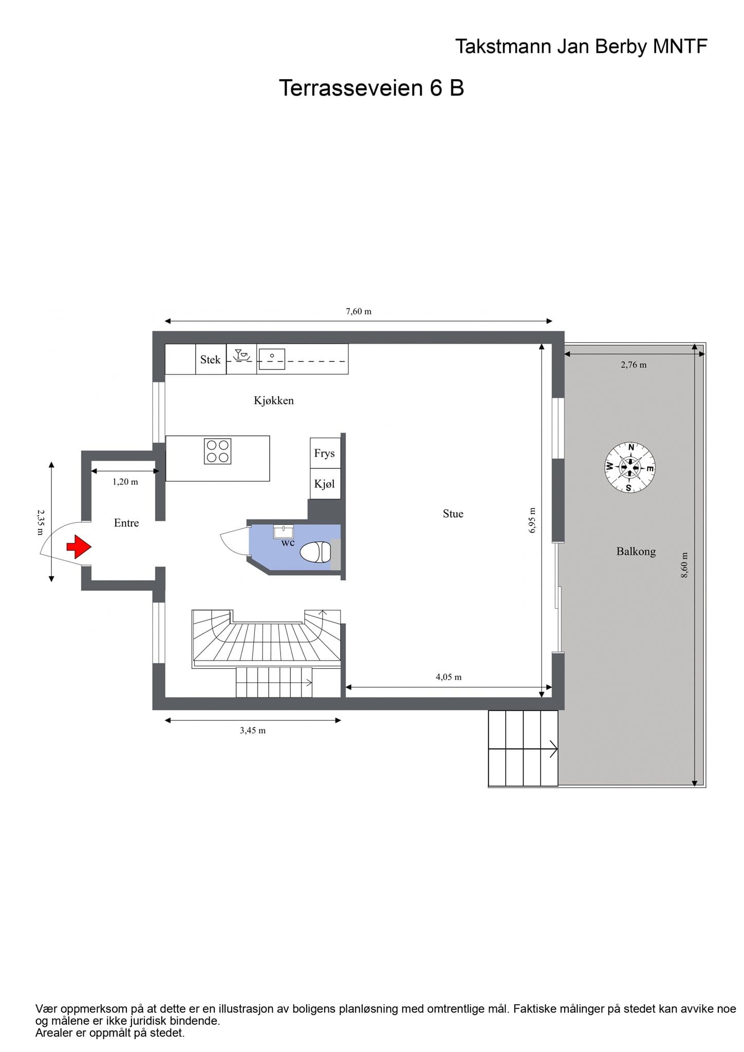 Plantegning hovedetasjen.