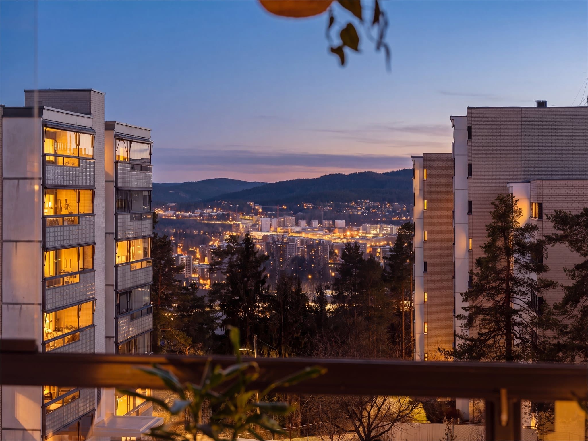 Kveldsstemning på balkongen.