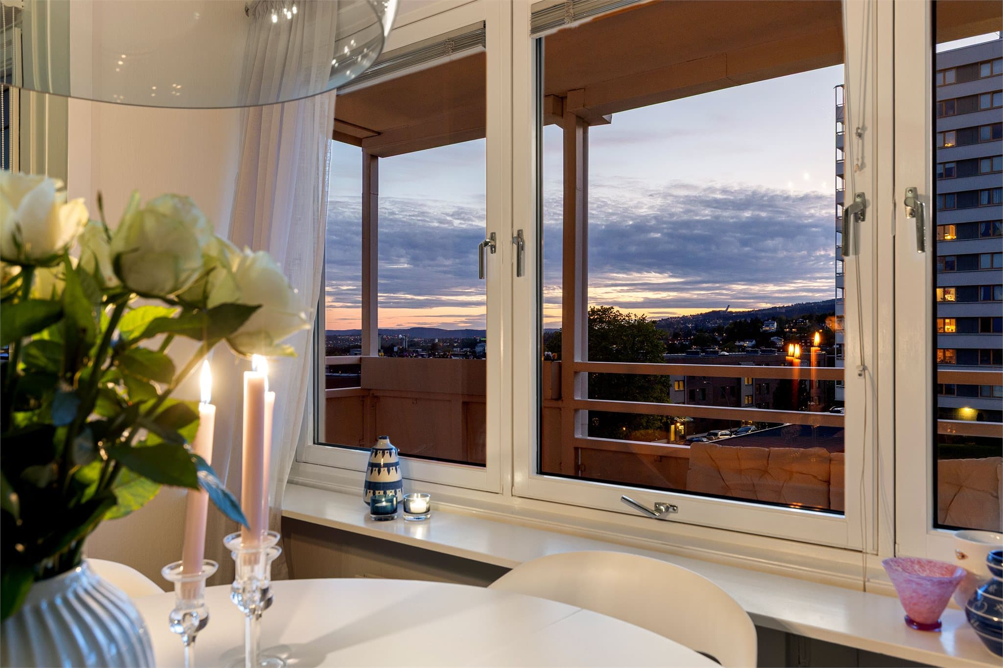 Flott utsikt fra spisebordet.