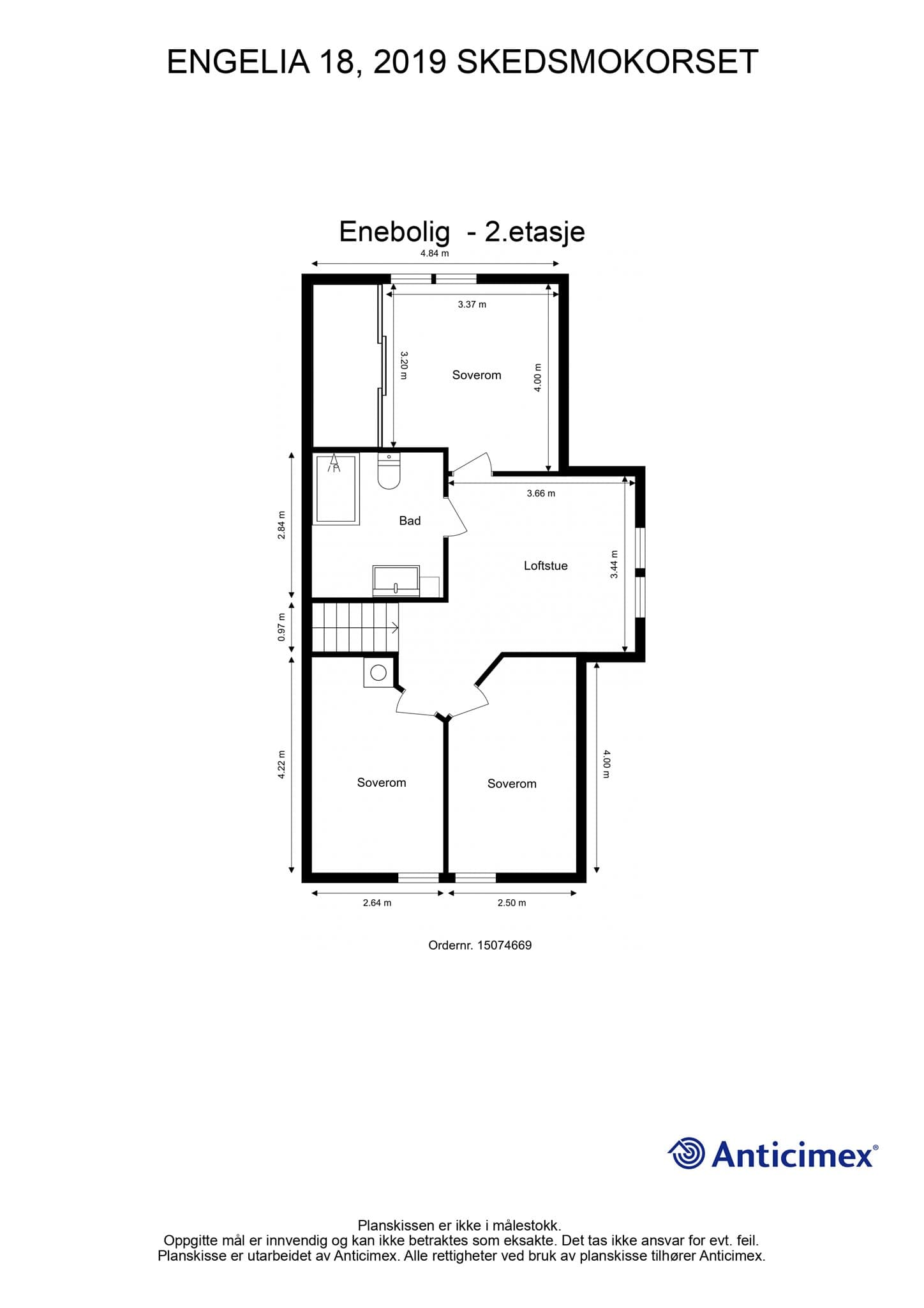 Vi beveger oss opp til boligens andre etasje.