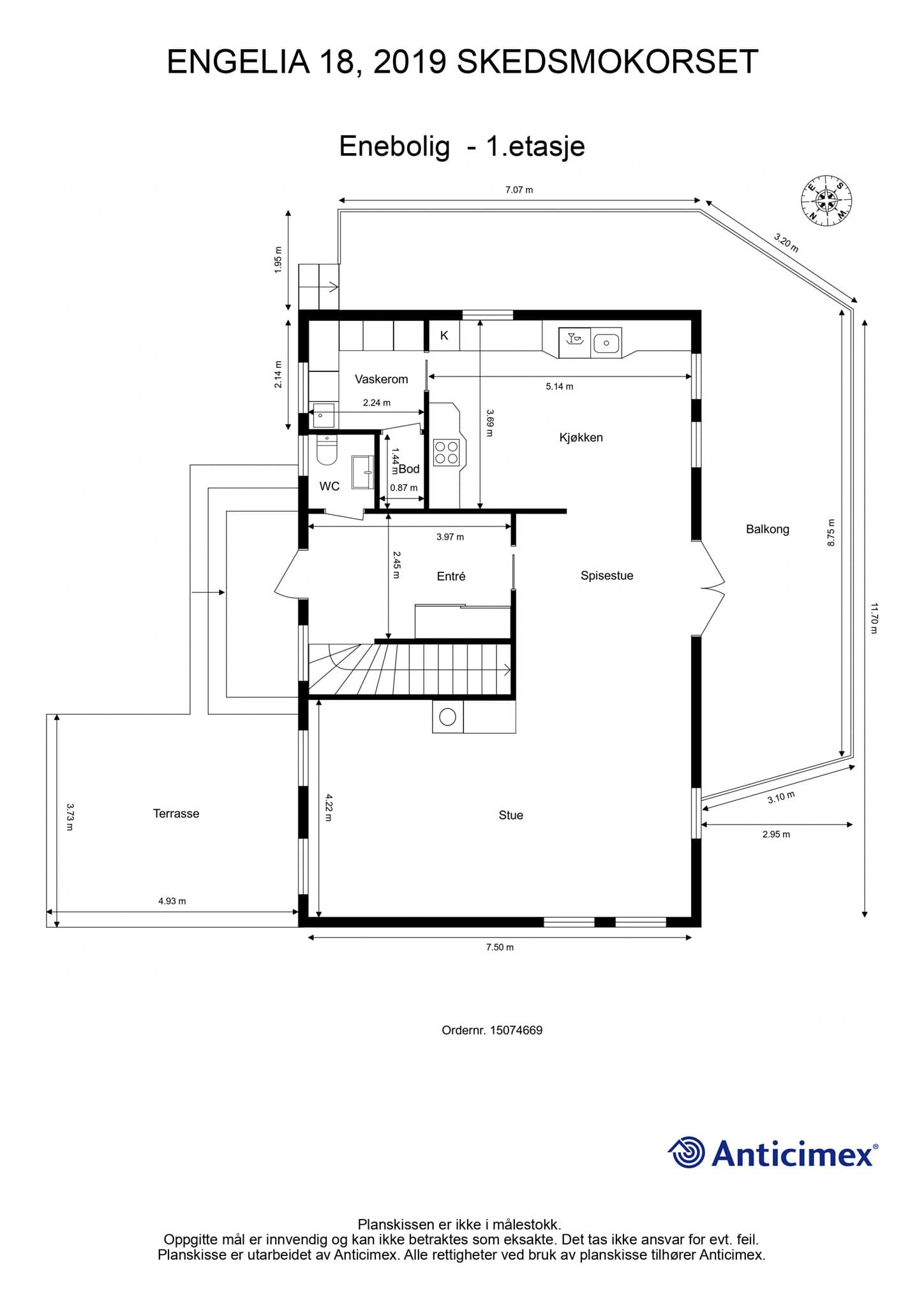 Nå skal vi inn, men først planskisse så du får orientert deg litt før du ser videre.