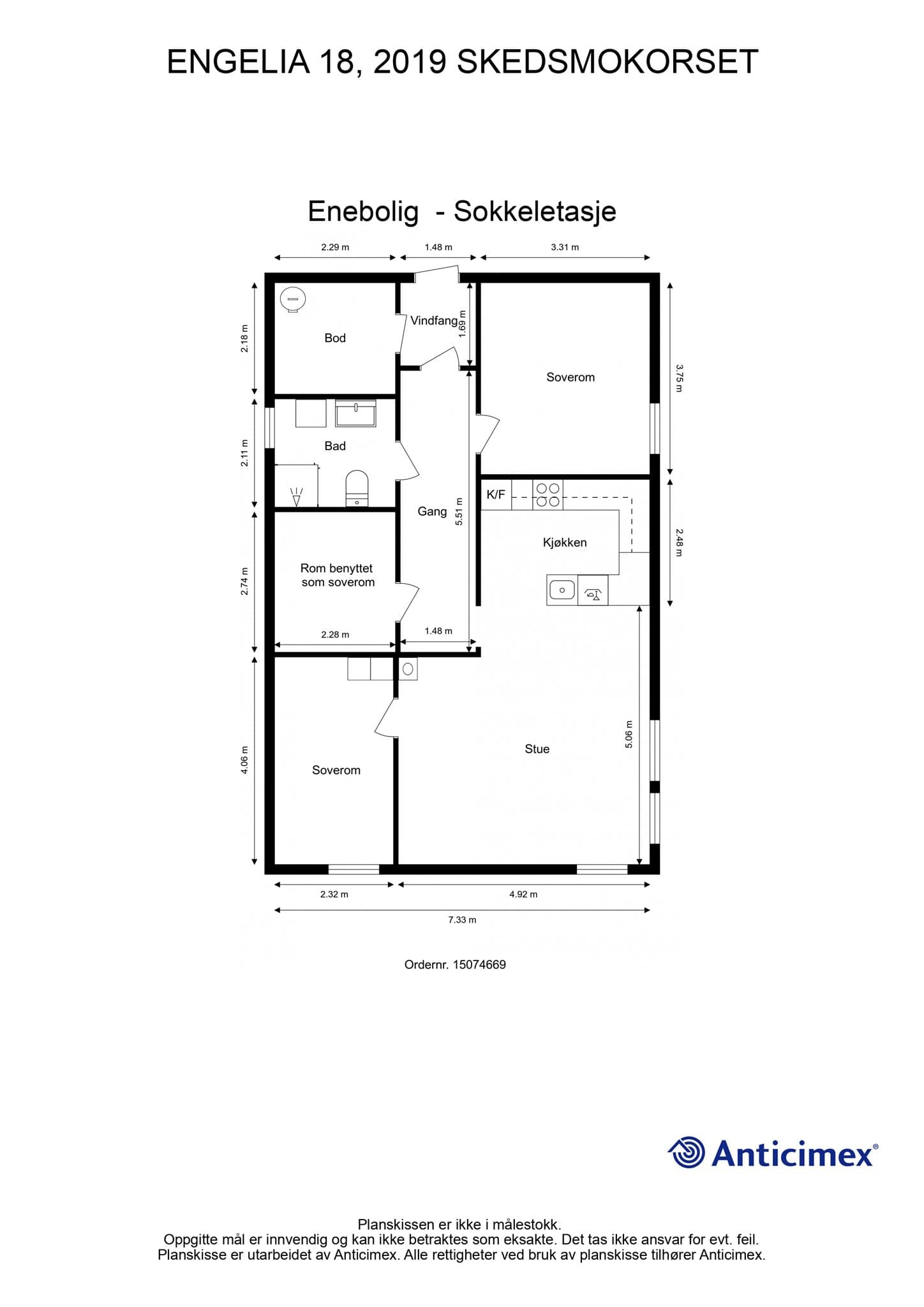 Den del av boligen som i dag fremstår som en utleiedel, er ikke godkjent for varig opphold. Eventuell søknad om bruksendring skjer for kjøpers regning og risiko, les mer under "utleie".