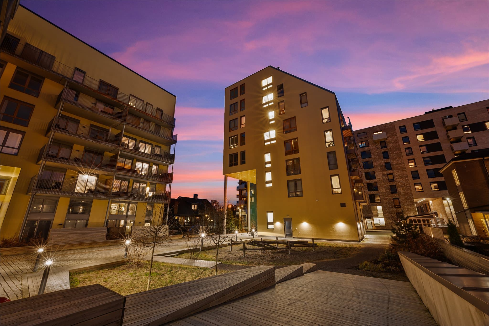 Sameiets fellesområder er pent opparbeidet.