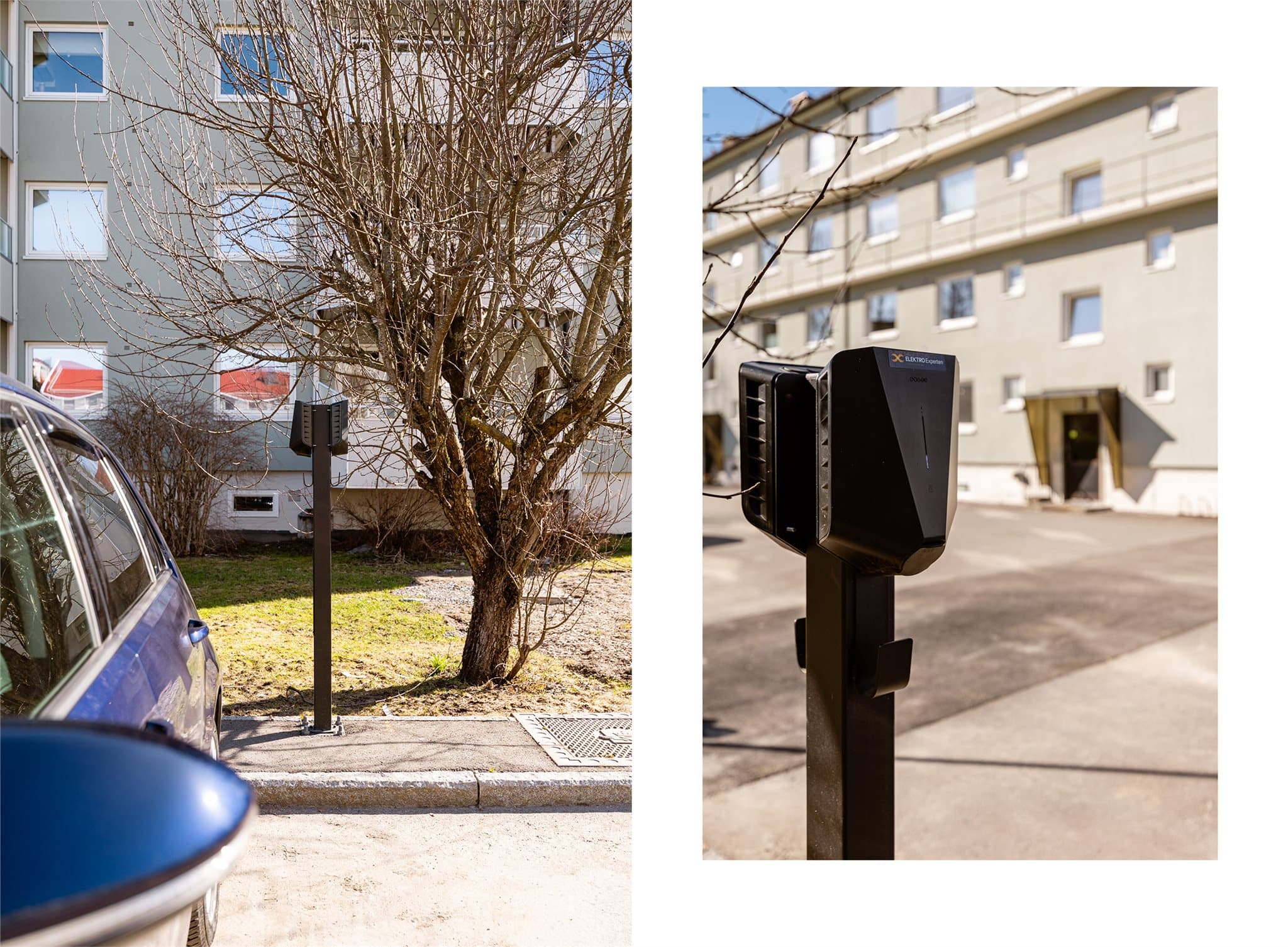 Andelen har fast parkeringsplass med elbillader.