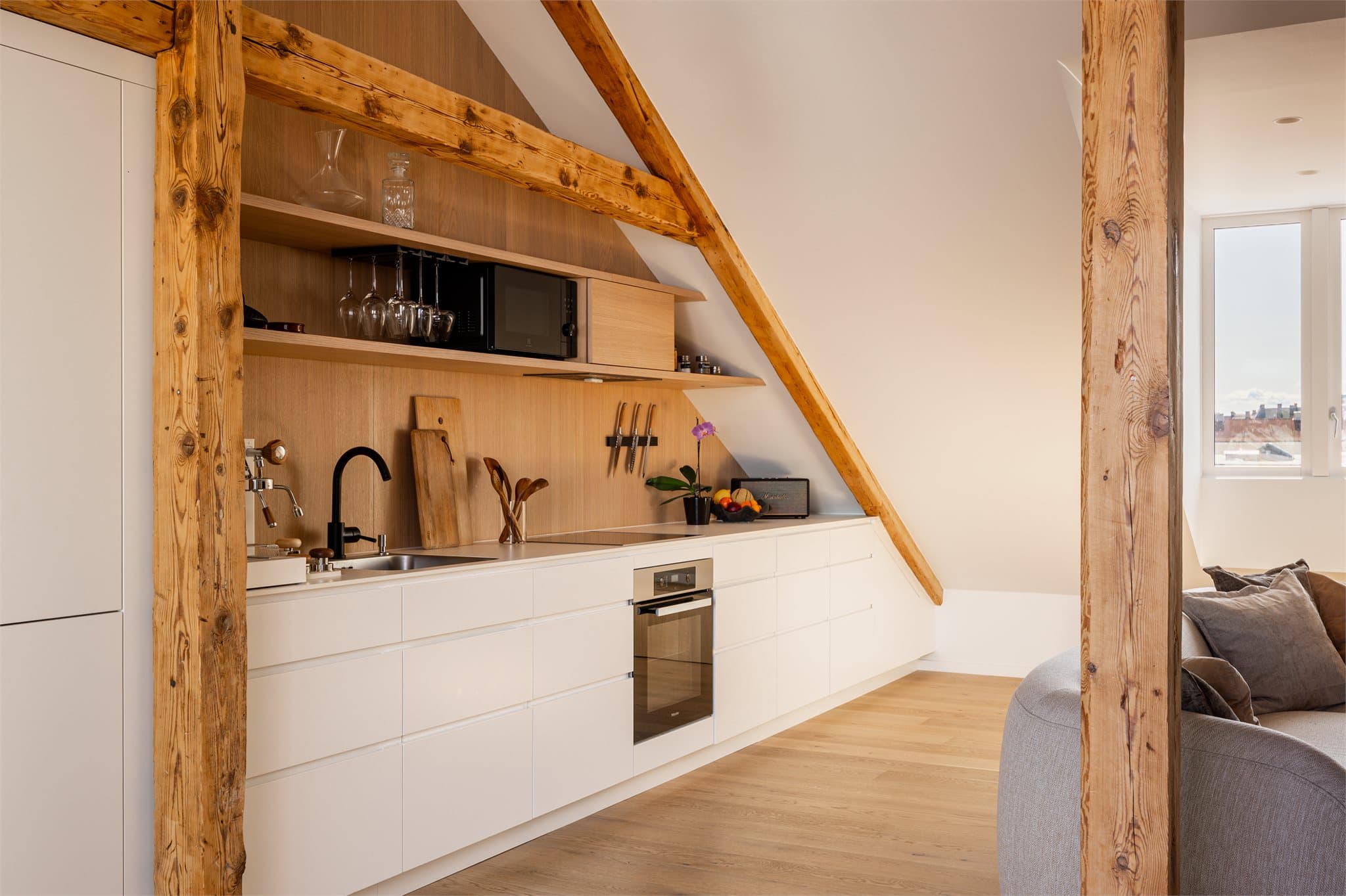 Integrerte hvitevarer fra Miele sørger for både funksjonalitet og et helhetlig design.