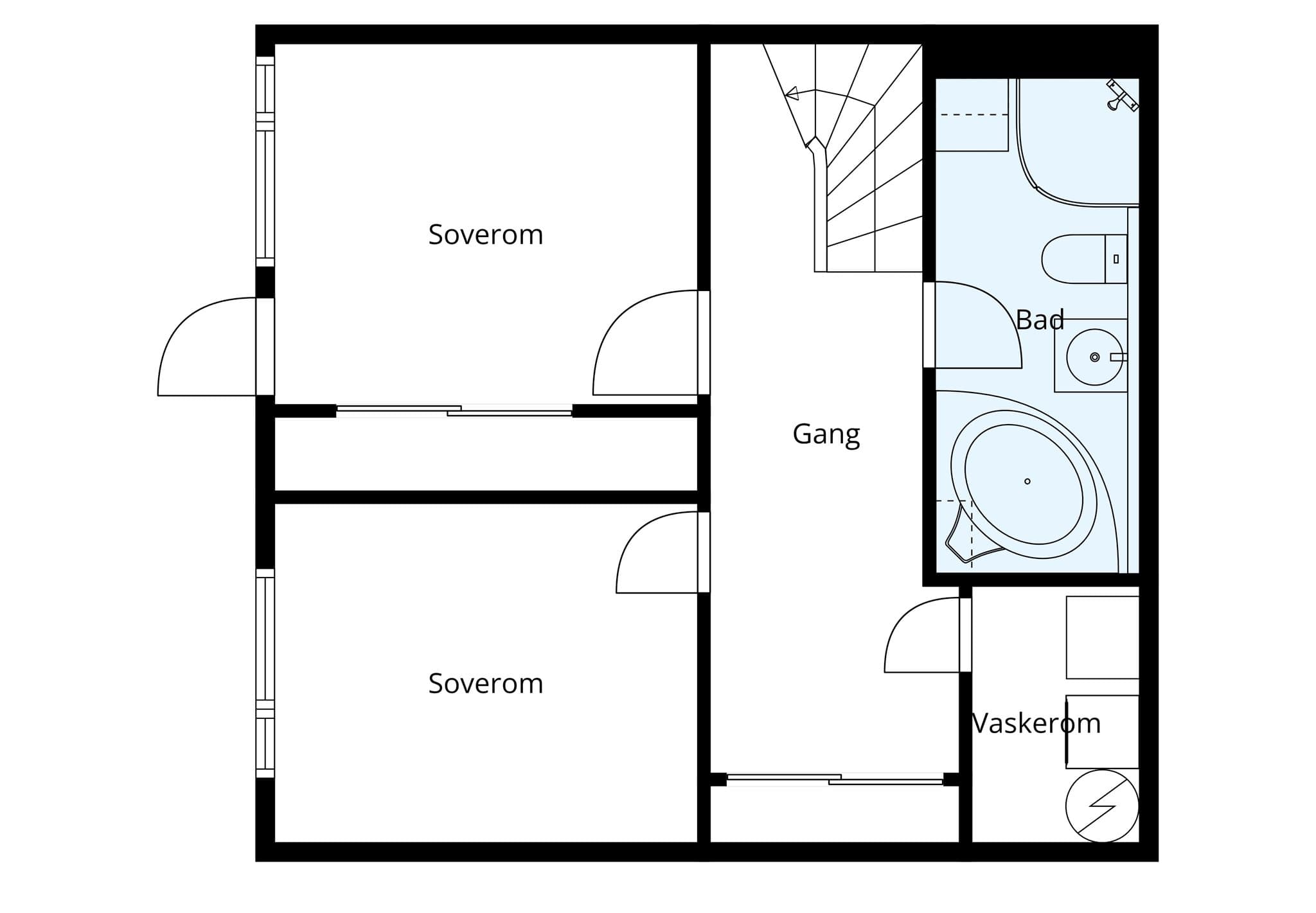 Plantegning underetasje.