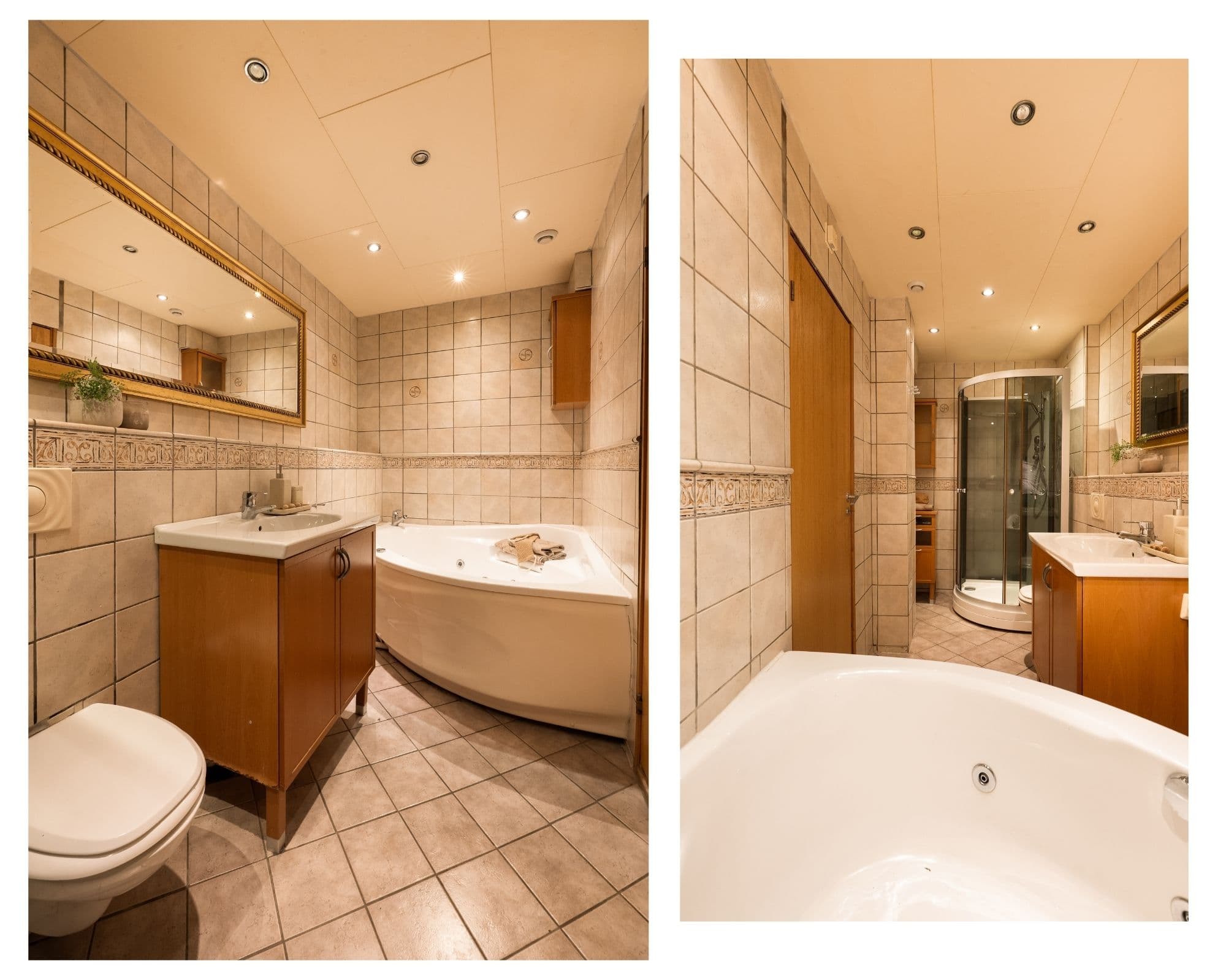 Flislagt baderom med gulvvarme.