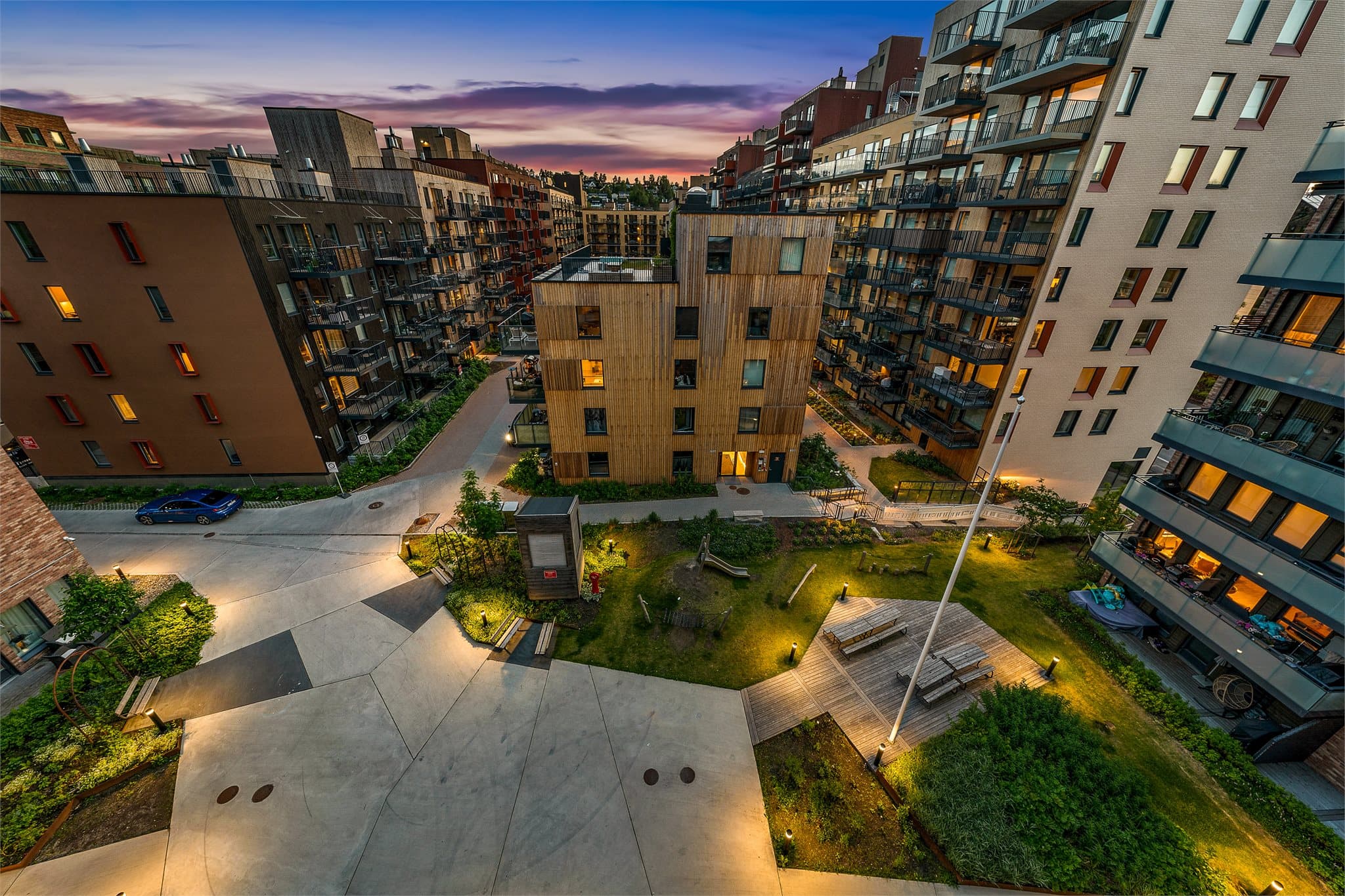 Utsyn fra balkongen.