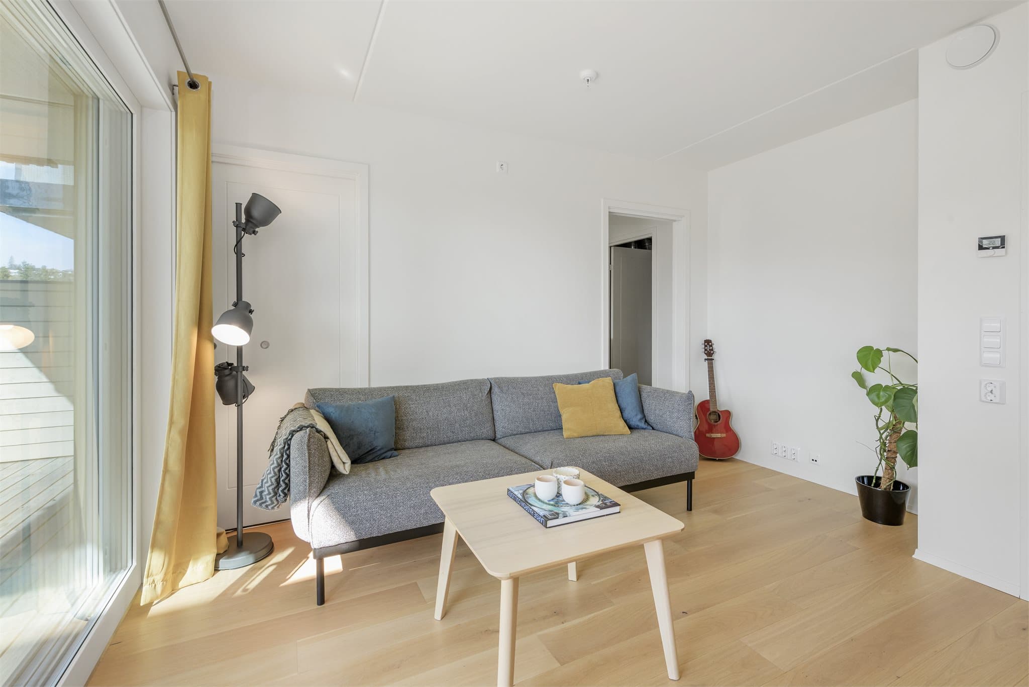 Det er parkett og varme i gulv