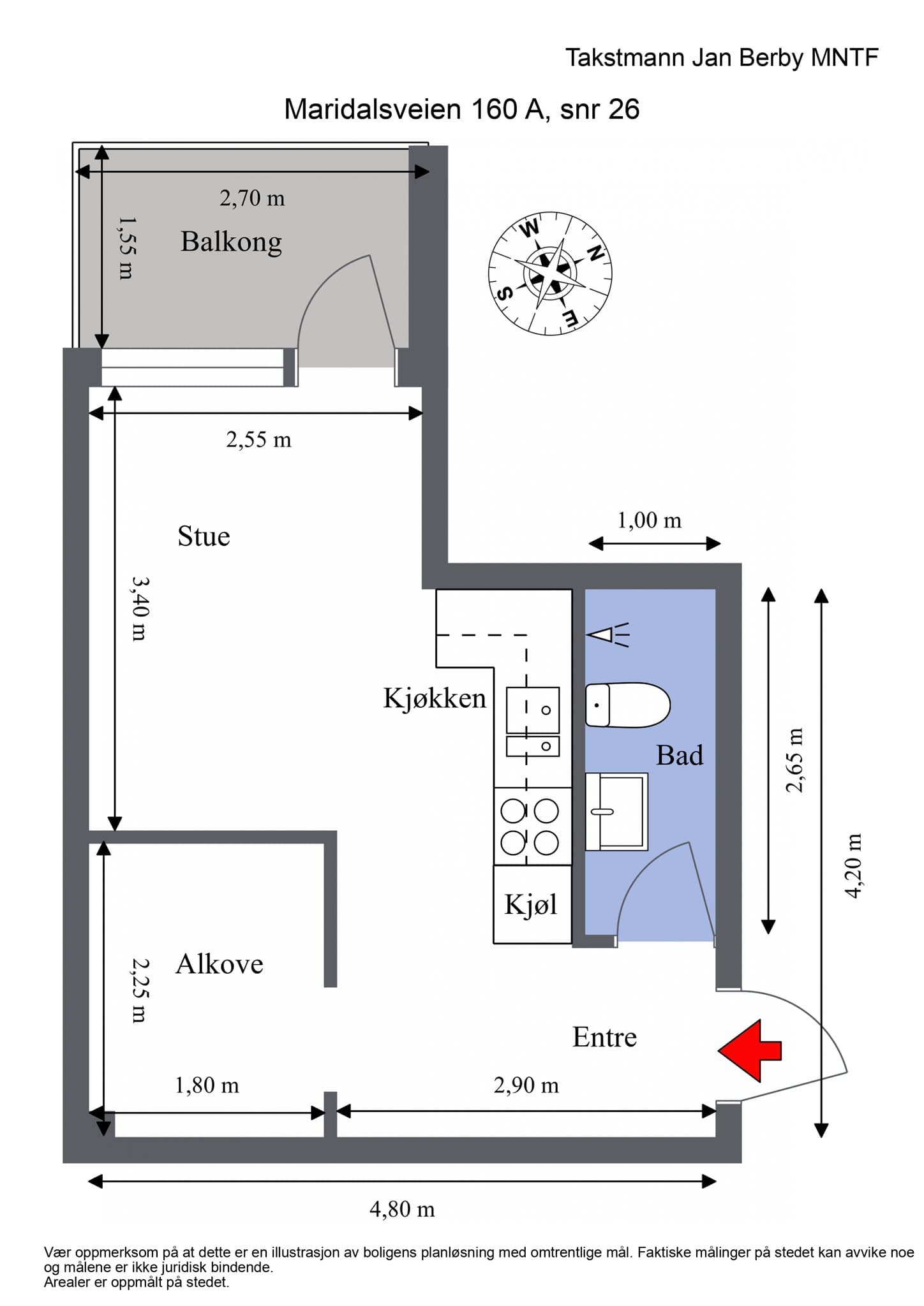 Planløsingen er godt utnyttet med naturlige soner. I tillegg disponeres bod i kjeller og på loft