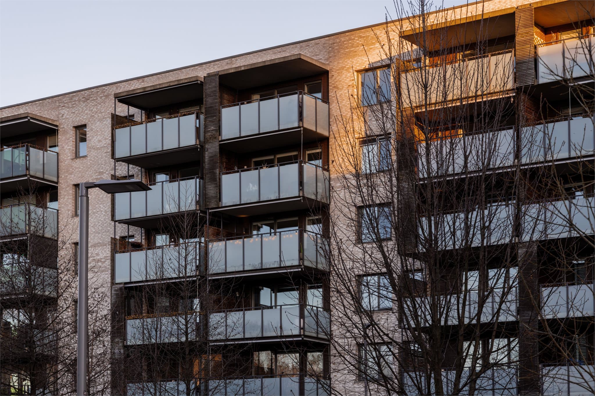 Fasade mot balkongene.