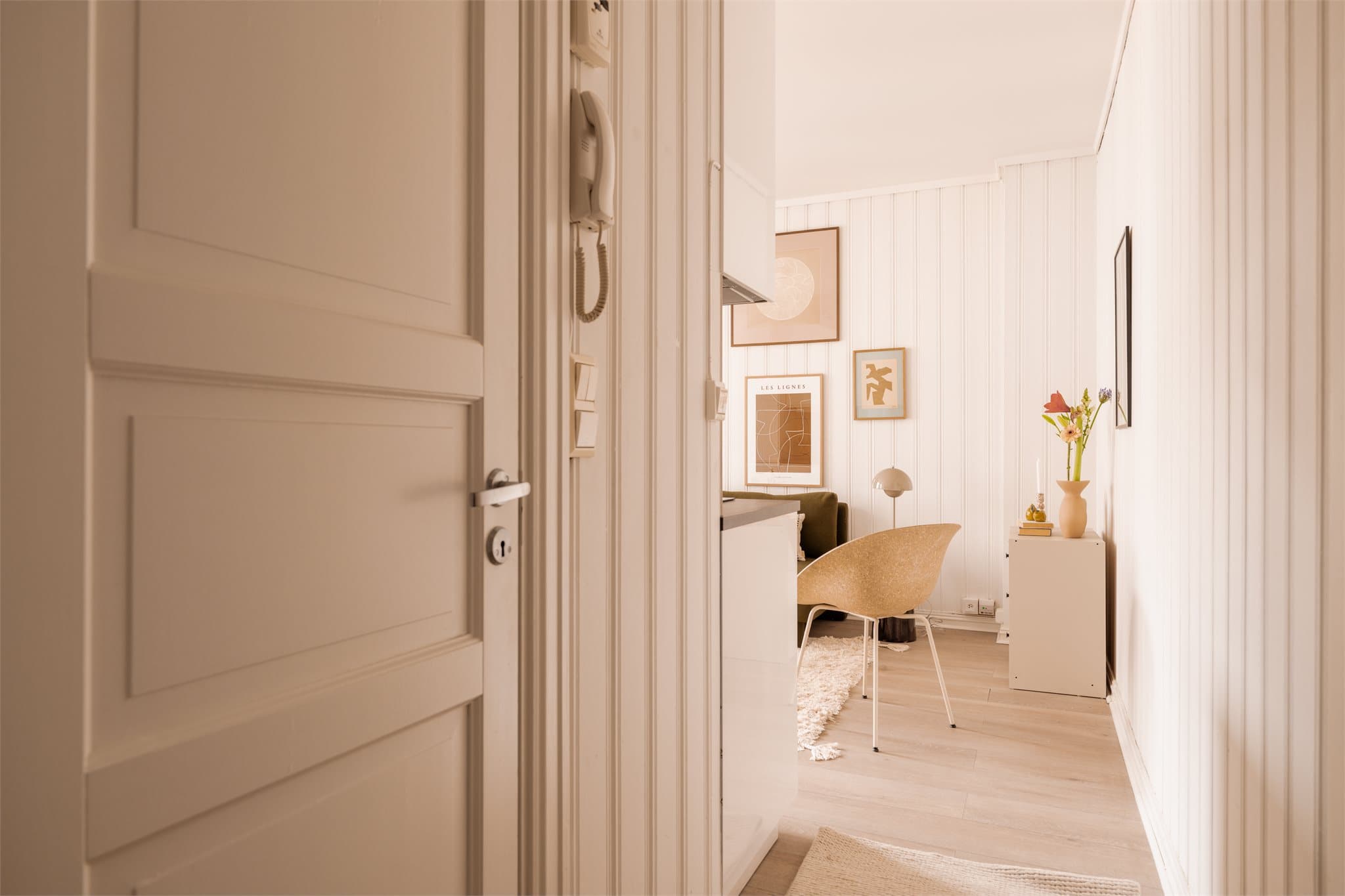 Fra entrèen/gangen er det adkomst til baderommet.