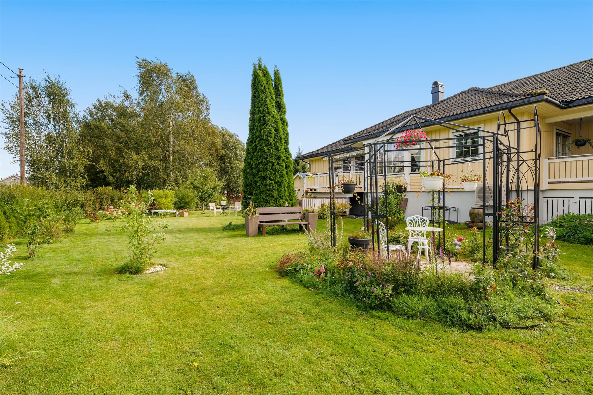 Hagen er pent opparbeidet.