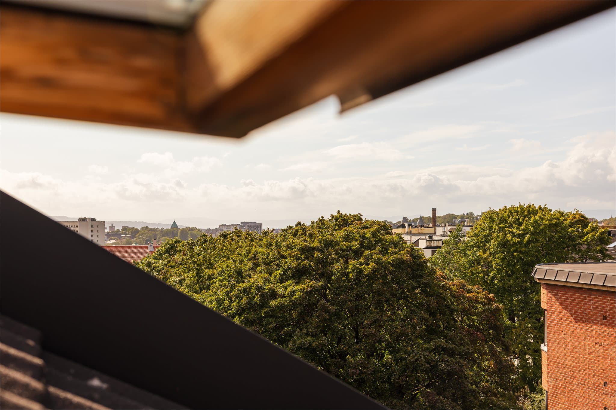 Utsikt fra takvinduet.