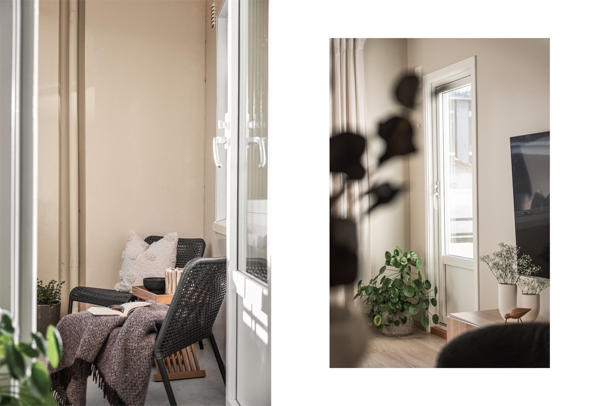 - Fra stuen har man direkte tilkomst til leilighetens balkong -