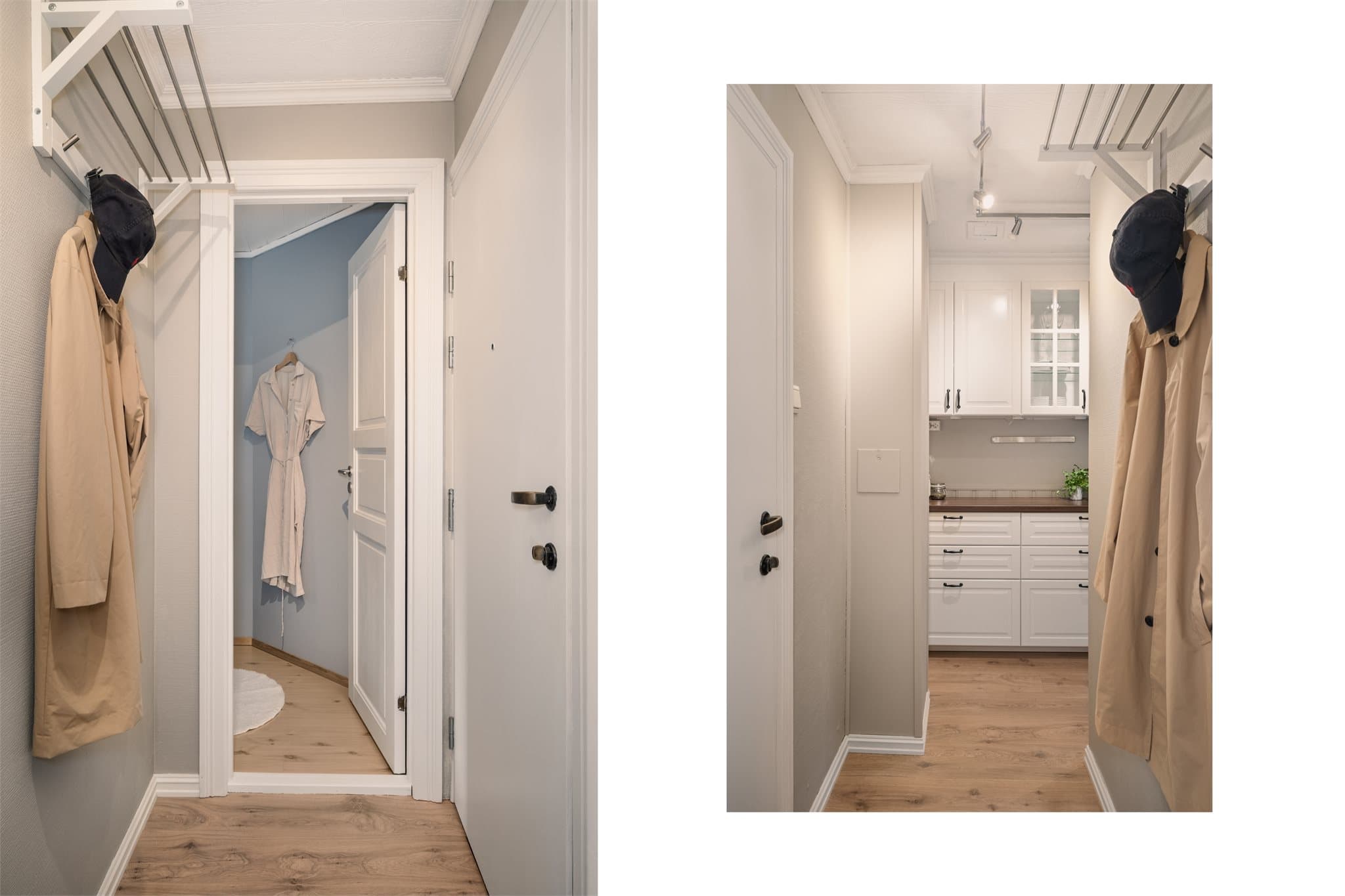 - Entréen er lys og gir et flott, representativt førsteinntrykk av leiligheten -