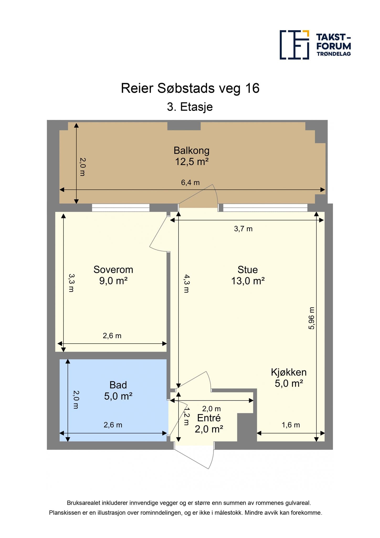 Leiligheten har fin beliggenhet i 3. etasje.